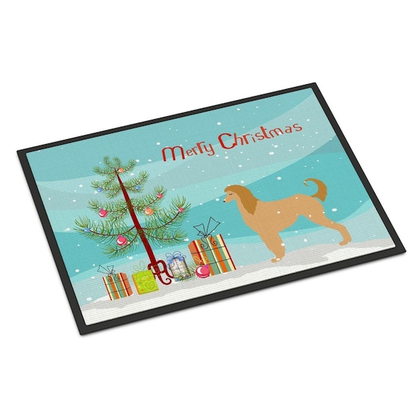 Carolines Treasures Afghan Hound Merry Christmas Tree Indoor or Outdoor Mat, 24 x 36 BB2924JMAT - main